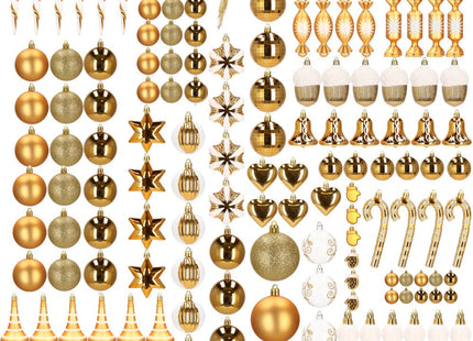 Kerstballen | 153 Stuks | Goud/Wit