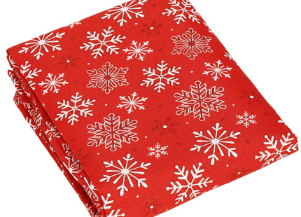 Tafelkleed -Kerst - Sneeuwvlokken- Rood - Polyester - 140 x 220 CM