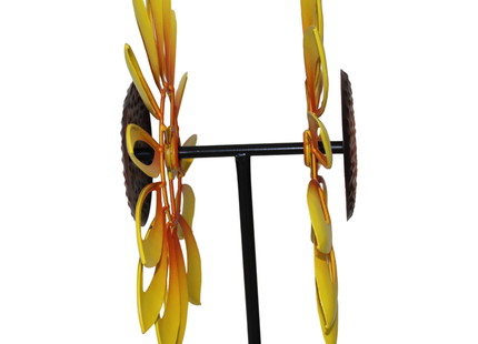Windspinner - Windmolen - Windijzers - Tuinsteker - Tuinbeeld - Grondpin - Metaal - Zonnebloem