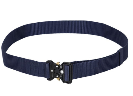 Riem | Gesp | Unisex | 125 cm | Marineblauw/Zwart