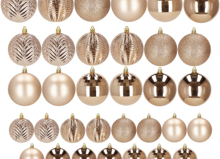 Kerstballen | 33 Stuks | 4/6/8 cm | Roze/ Rosé goud