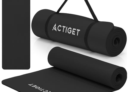 Actiget® Yogamat - Extra Dik - Inclusief Draagriem - 183 x 61 x 1,5 CM - Zwart