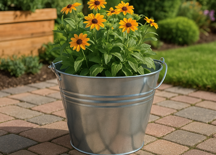 Zinken Emmer HL – 10 liter – Gegalvaniseerd – Asemmer – Bloempot