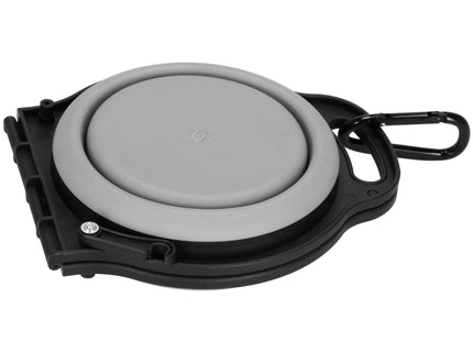 Voerbak - Reiskom - Dubbel - Opvouwbaar - Voer - Water - Grijs/Zwart