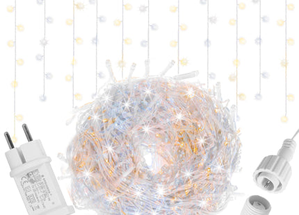 IJspegel Verlichting | 20 m + 2.5 m Snoer | 300 LED | Warm Wit | Koel Wit| Koppelbaar | Flits