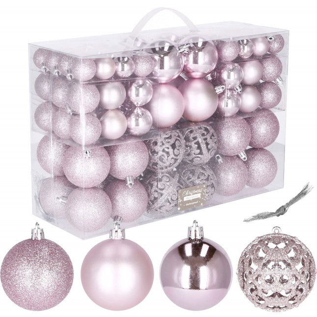 Kerstballen | 100 Stuks | Roze Tinten