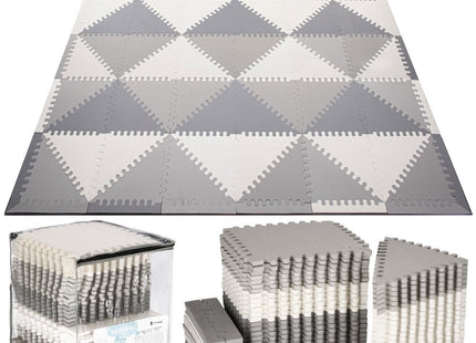 Speelmat | Speelmat Foam | Puzzelmat | 72 Puzzelstukken | 182 x 182 cm | Grijs/Wit/Grafiet