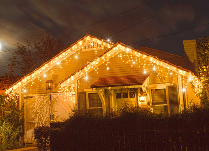 IJspegel Verlichting | 12 m + 2.5 m Snoer | 300 LED | Warm Wit | Koppelbaar | Flash