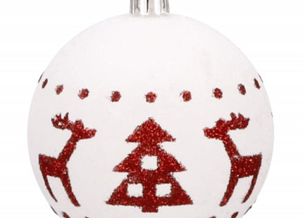 Kerstballen | 30 Stuks | 5 cm | Rood/Wit
