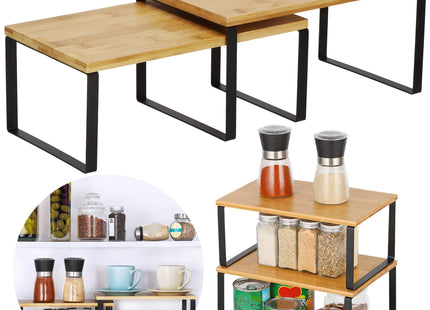 Opberg Planken - Keukenplanken Aanrecht- Kruidenorganizers - 2 Tafelplanken - Bamboe