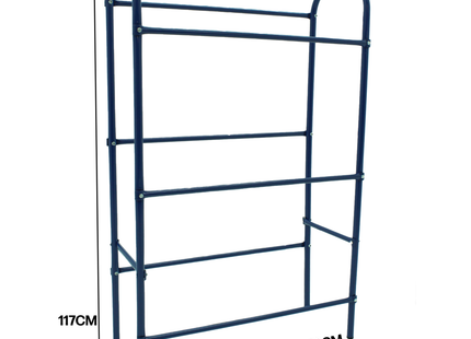 Krattenrek - Krattenrek - Drankkratten - Opbergrek - Universeel - Stevig - Staal - 6 Kratten - 14 x 73 x 116 cm - Blauw