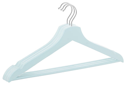 Houten Kledinghangers - 3 Stuks - Draaibaar - Luxe - Blauw