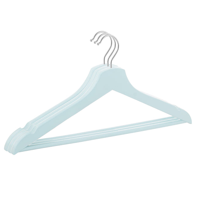 Houten Kledinghangers - 3 Stuks - Draaibaar - Luxe - Blauw