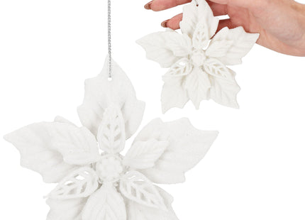 Kerstboomhanger | Ster van Bethlehem | Wit Glitter | 12 Cm
