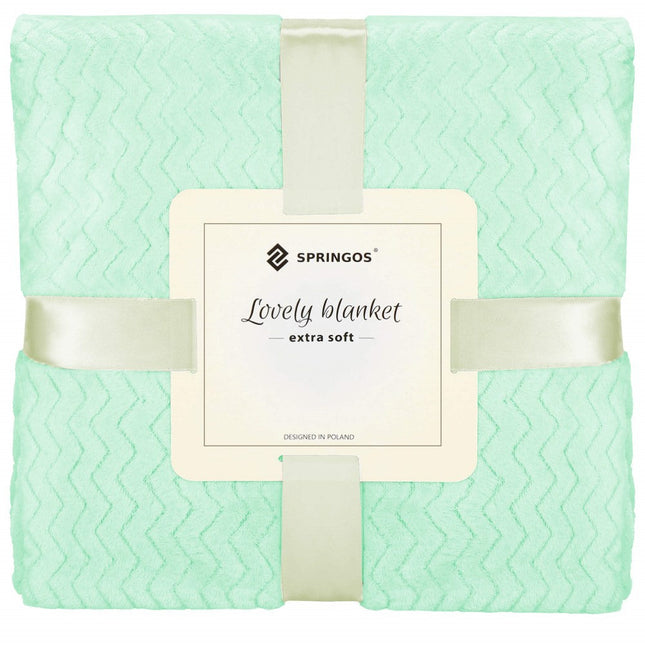 Plaid | Sprei | Deken | 160 x 200 cm | Mintgroen