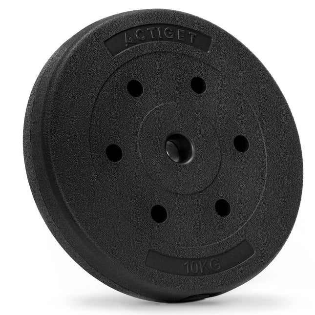 Halterschijf | 1 x 10 kg | Kunststof | Zwart | 29 MM