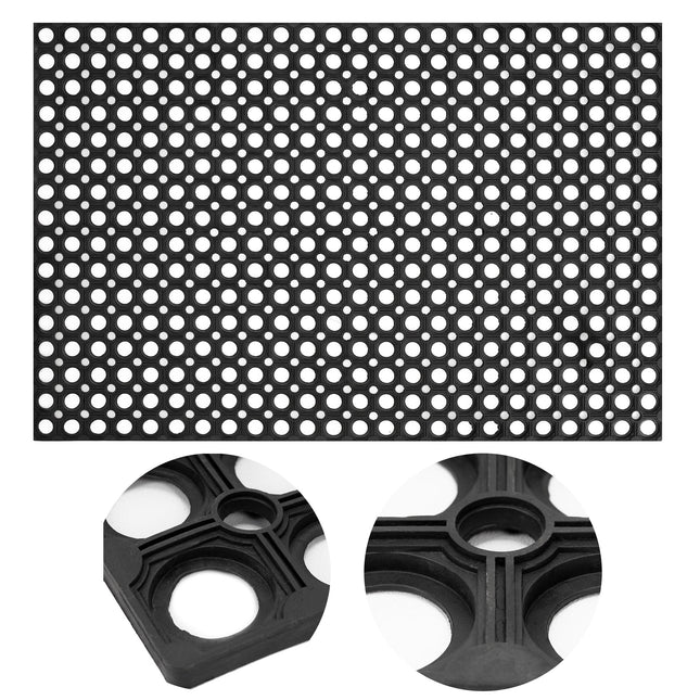 Deurmat - Buitenmat - Droogloopmat - Anti -Slip - Grafiet/Zwart  - 60 x 90 Cm