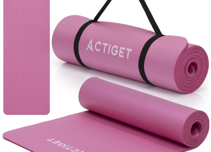Actiget® Yogamat - Extra Dik - Inclusief Draagriem - 183 x 61 x 1 CM - Roze