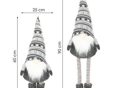 Kerstkabouter | Grijs |1 Stuk | Verstelbaar In Hoogte | 54-86 cm