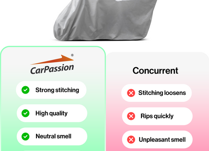 CarPassion  Motorhoes - Beschermhoes - Waterdicht & Vorstbestendig - Maat M - Grijs - 225 x 104 x 123 cm