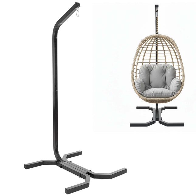 Standaard Hangstoel | Egg Hangstoel | 180 Kg | Zwart | 92 - 92 -205 cm