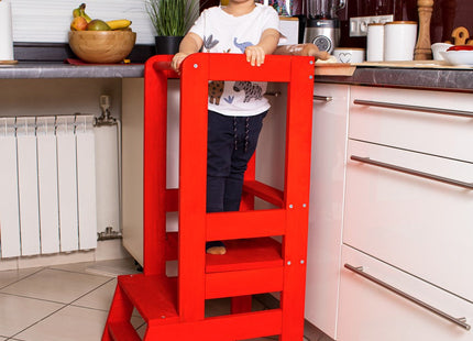 Leertoren Montessori | Leertoren Keukenhulp | Keukentoren | Leertoren Peuters | Stabiel | Rood