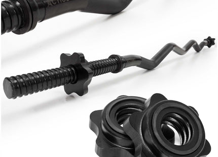 Actiget® Curlstang | Halterstang | Barbell | Chroomstaal | Verbogen | 120 cm | 25 mm | 2 Klemmen