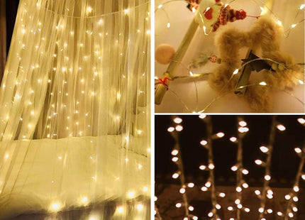 Lichtgordijn | IJspegel Verlichting | Inclusief USB En Afstandsbediening | 300 LED | Warm Wit