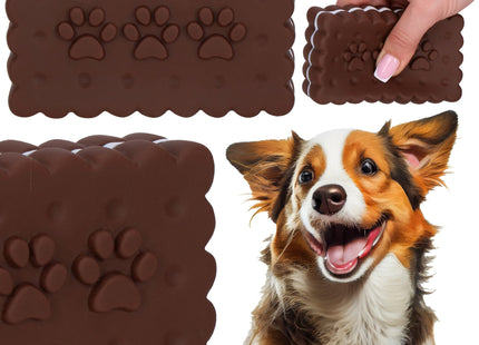 Hondenspeeltje - Bijtring - Piepend - Koekje - Bruin/Wit