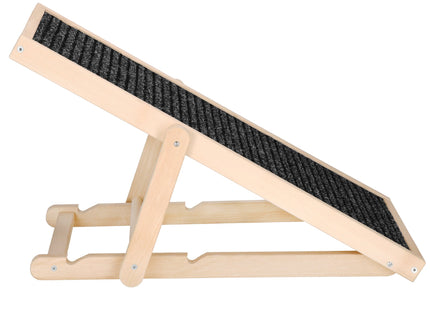 Hondentrap - Hondenloopplank - Instelbaar - Voor Grote en Kleine Honden - Zwart/Hout - 78 Cm