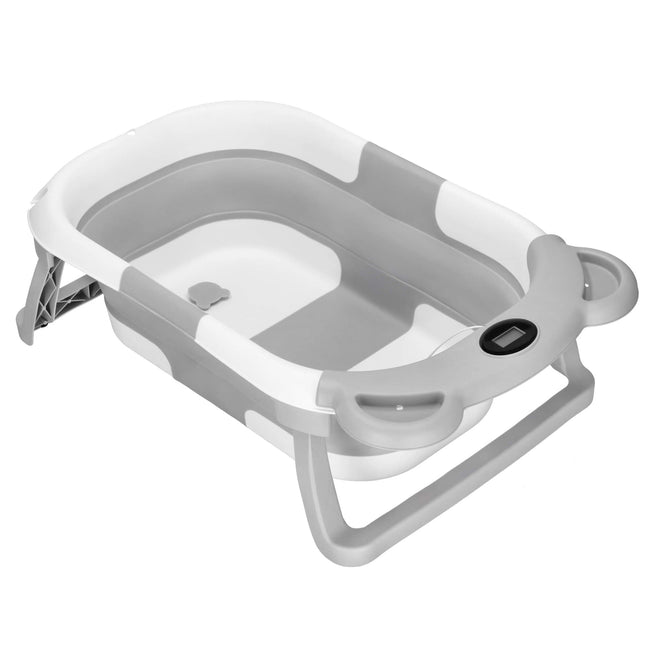 Opvouwbaar Baby Bad - Opvouwbaar - Draagbaar - Met Stop - Thermometer - Tot 12 Maanden - 27,5 L - Wit - Grijs - 79 x 49 x 22 cm