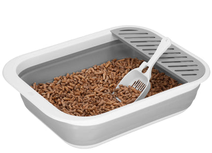 Kattenbak | Spatel | 45 x 34 x 12 cm | Grijs/Wit