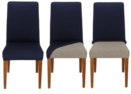 Velvet Stoelhoes - Voor Eetkamerstoelen - Met Stretch - Blauw
