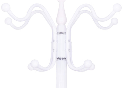 Staande Kapstok | Metaal | Marmer | 12 Haken | Wit | Zilver | 174 cm