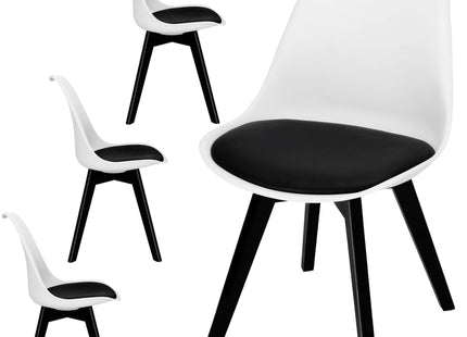 Scandinavische Stoel - Fluwelen - Metaal - Woonkamer - Keuken - Eetkamer - Interieur - Zwart - Wit