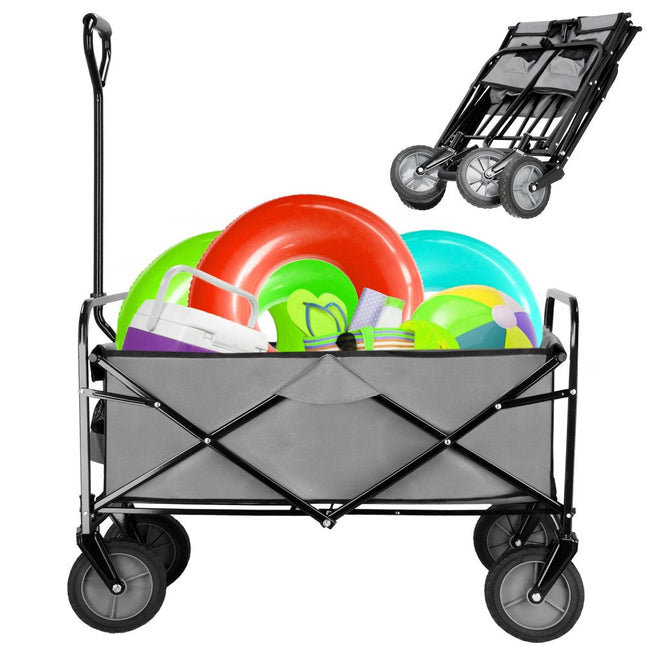 Bolderkar | Opvouwbare Bolderkar | Opvouwbaar | 105L | 90 x 52 x 120 cm | Grijs