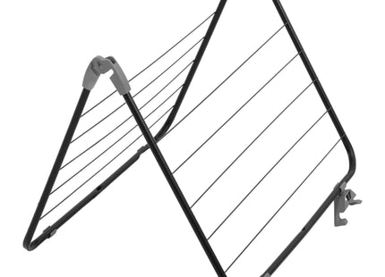 Droogrek - Wasrek - Droogtoren - Inklapbaar - Draaibaar - Zwart - Staal - Kunststof - Met Radiatorbeugels - 169 x 54 x 97 Cm