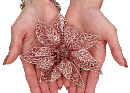 Kerstboomhanger | Met Clip | Ster van Bethlehem | Roze Glitter | 11 Cm