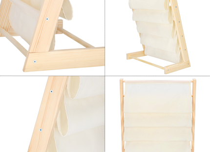 Boekenkast Kind - Hout - Linnen - 81 x 58,5 x 30 CM