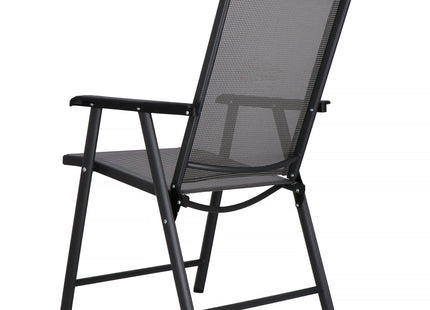 Terrasstoel - Tuinstoel - Metaal - Grijs/Zwart - 150 KG