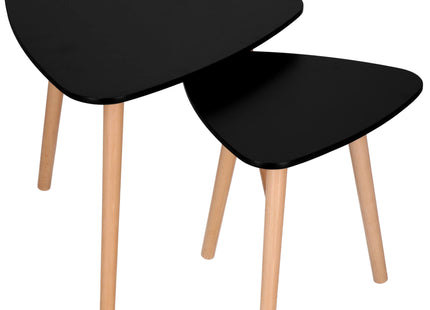 Salontafel - 2 Stuks - Scandinavische Stijl - Woonkamer - Eetkamer - Driehoekig - Zwart -
