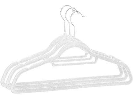 Velours Kledinghangers - 3 Stuks - Draaibaar - Luxe - Wit