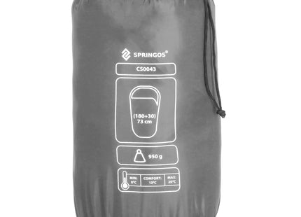 Slaapzak Kamperen - 210 x 73 cm - Dekenmodel - Inc. Draagtas - 8 t/m 20°C - Grijs