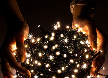 IJspegel Verlichting Buiten | 20 m + 2.5 m Snoer | 500 LED | Warm Wit | Koppelbaar | Flash