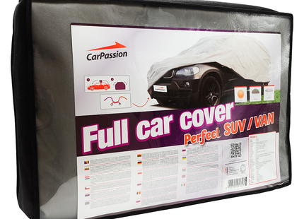 CarPassion Perfect Autohoes SUV/Bus - Beschermhoes - Waterdicht &amp; Vorstbestendig - Maat L - Grijs - 465 x 137 cm