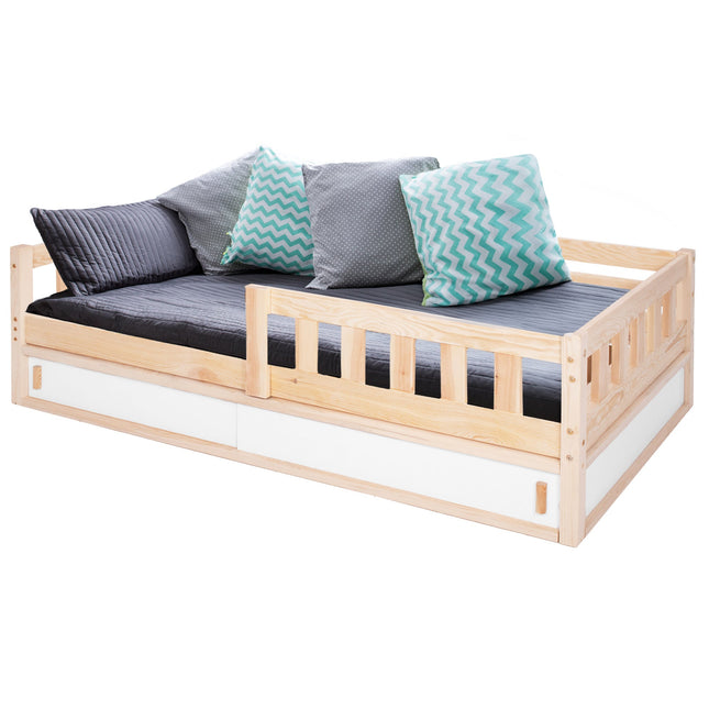 Kinderbed  - Veiligheid - Kasten - Hout - Lichtbruin - 160 x 80cm