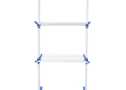 Wasrek - Droogtoren - Droogrek - 4 - Etages - Inklapbaar - Inclusief- Wielen - Draaibaar - 170x75,5x57 cm
