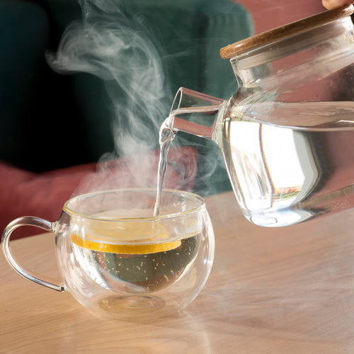 Dubbelwandig glas met oor voor koffie en thee