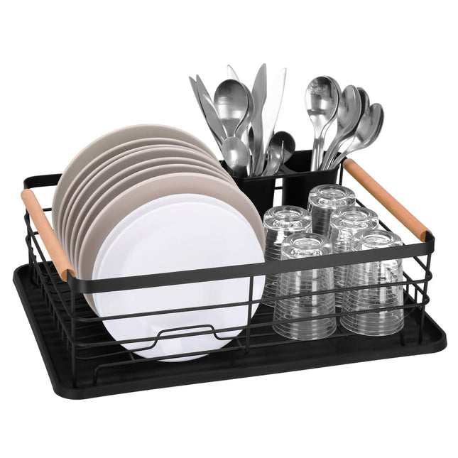 Afdruiprek - Staal - Kunststof - Zwart - 42x31x13,5 cm