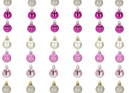 Kerstballen | 54 Stuks | 3 cm | Roze/Goud